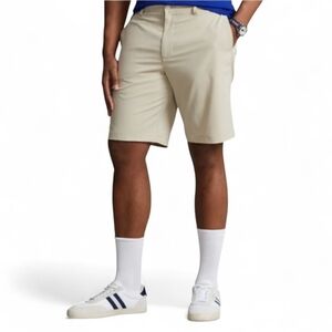 POLO RALPH LAUREN "All Day" Light Khaki Polyester Performance Shorts Men's SZ 34